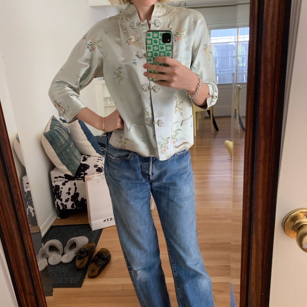 Silk Kimono Silver Top